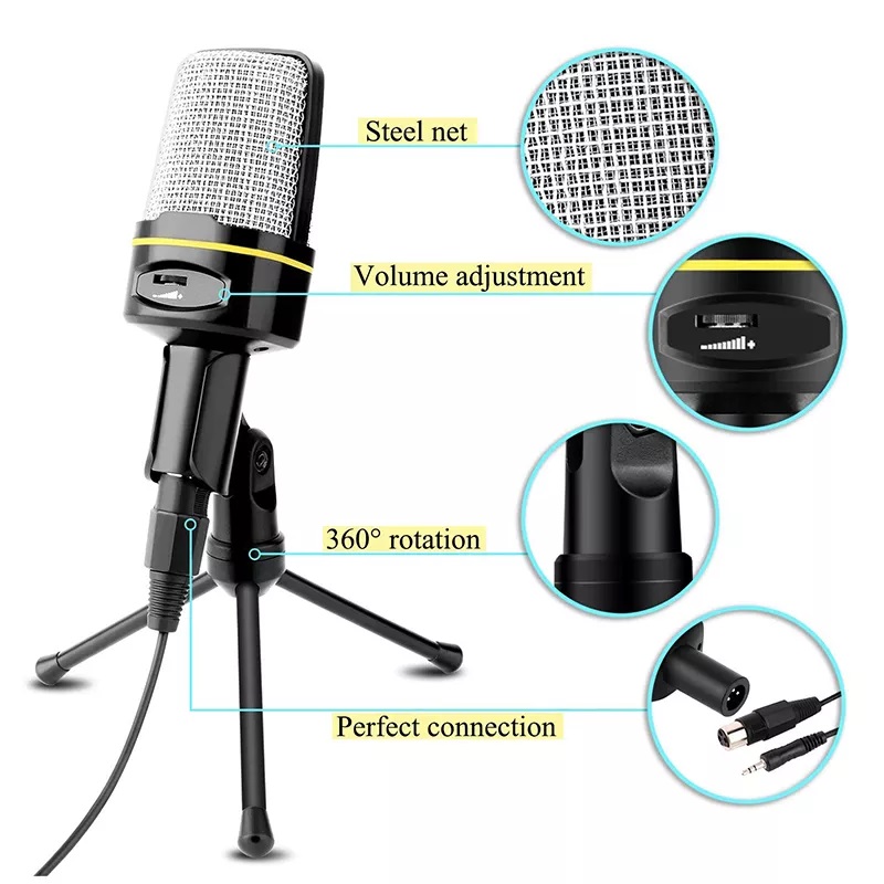 Microphone Professionnel Avec Trépied Pour Studio, Enregistrement Pc Sf-920  2M - Prix en Algérie
